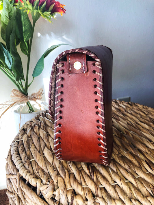 Handmade Wine Red Genuine Leather Crossbody/Shoulder Purse