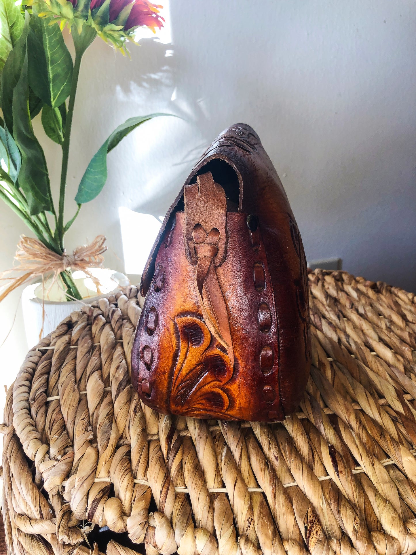 Hand Crafted Vintage Style Genuine Pig Leather Purse
