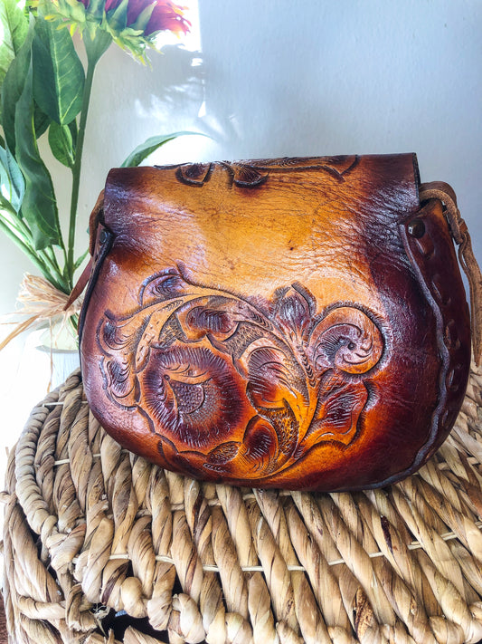 Hand Crafted Vintage Style Genuine Pig Leather Purse