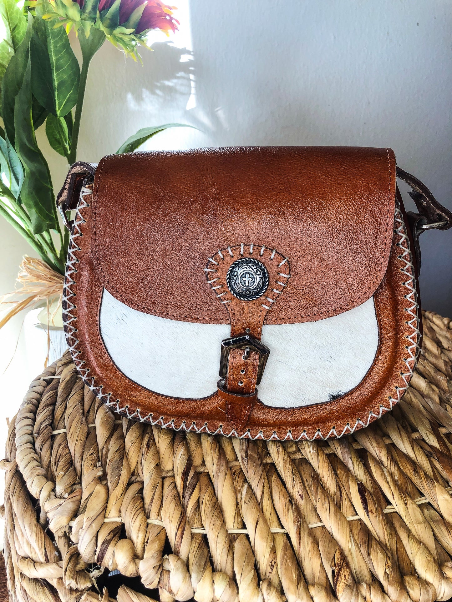 Handmade Brown Genuine Leather Crossbody/Shoulder Purse