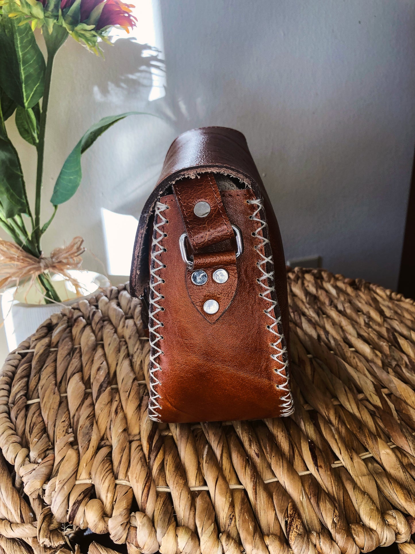Handmade Brown Genuine Leather Crossbody/Shoulder Purse