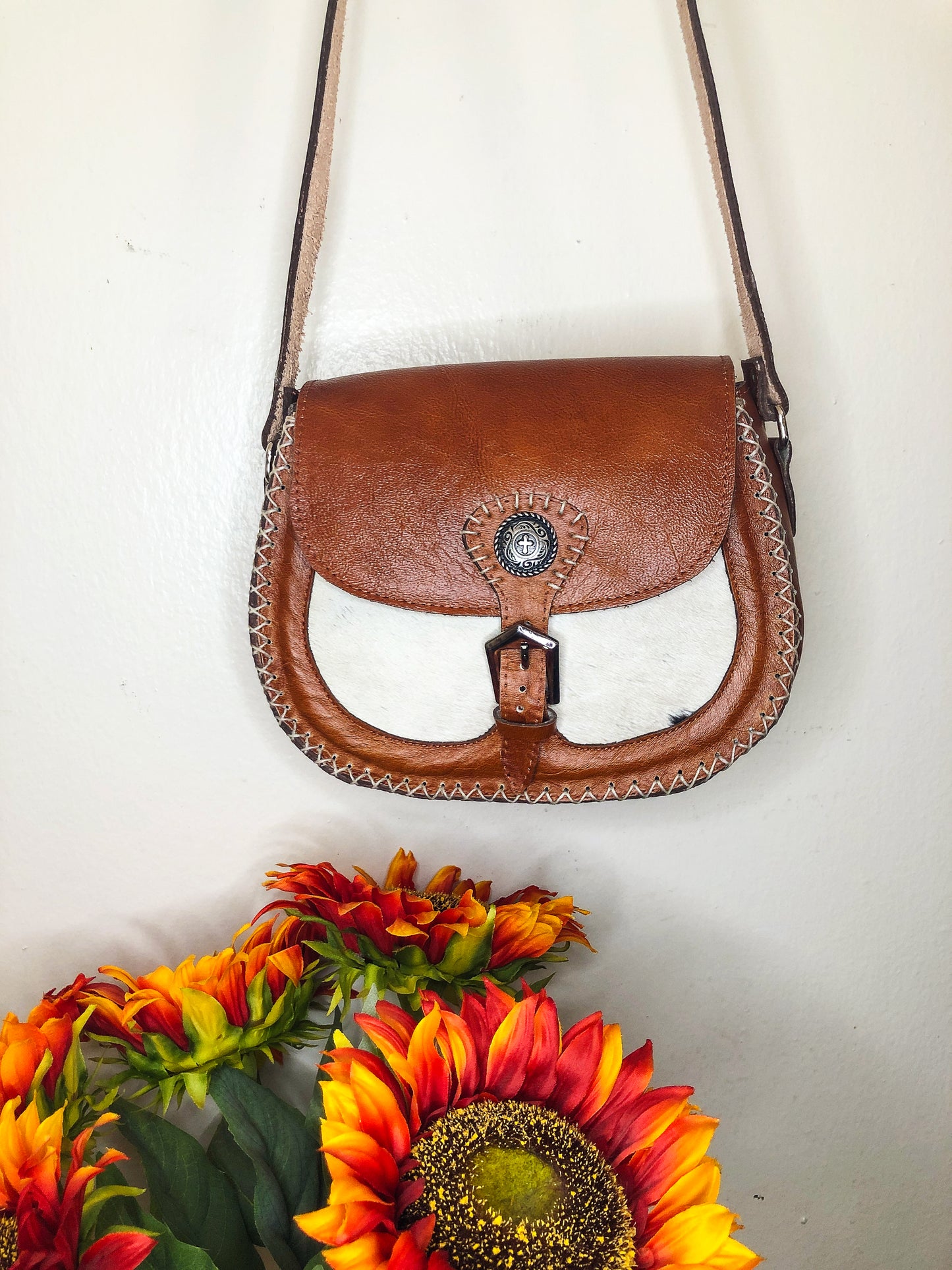 Handmade Brown Genuine Leather Crossbody/Shoulder Purse