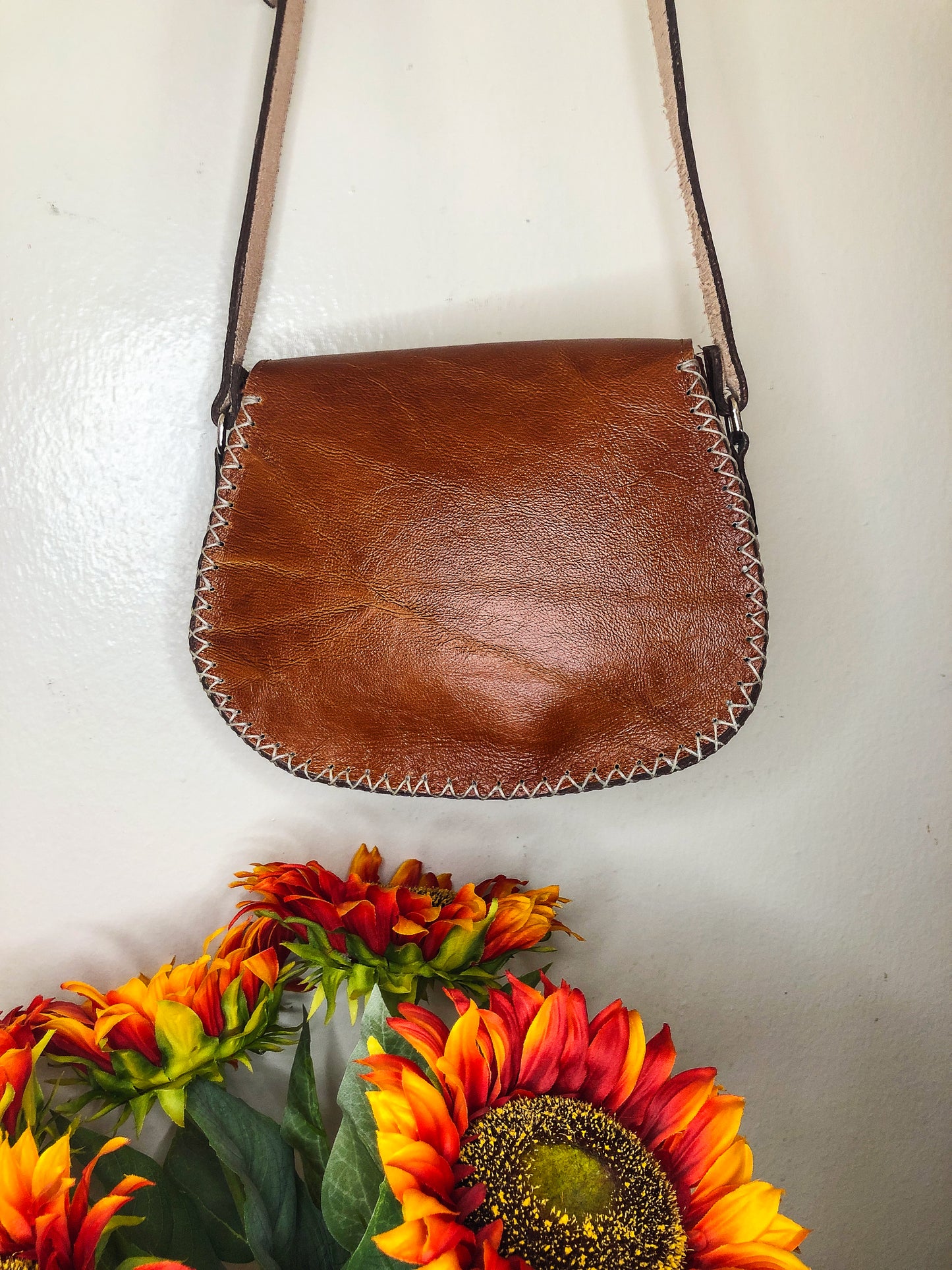 Handmade Brown Genuine Leather Crossbody/Shoulder Purse