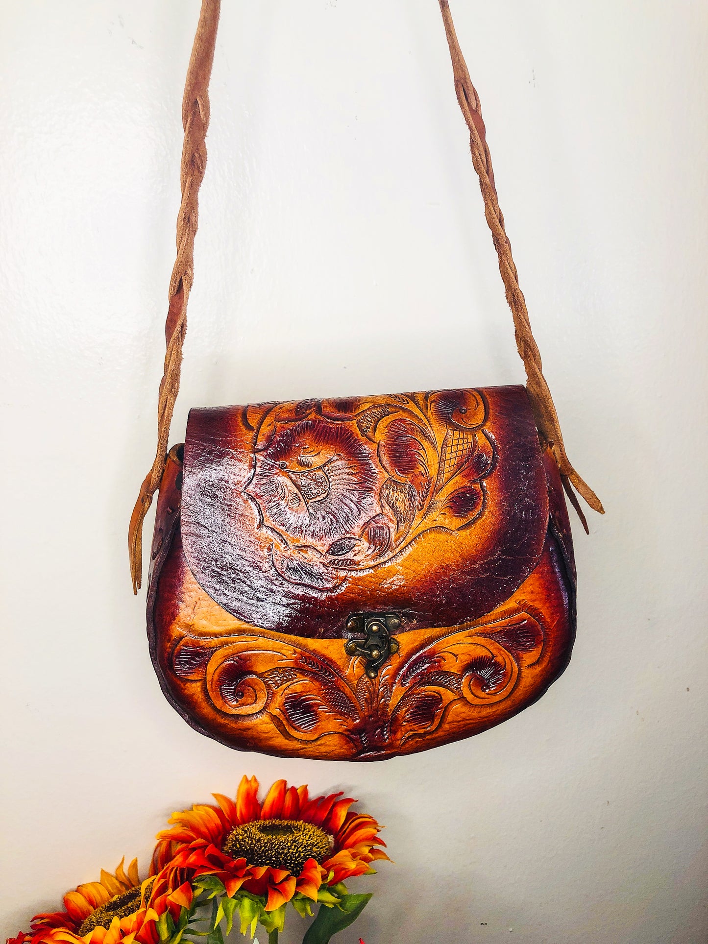 Hand Crafted Vintage Style Genuine Pig Leather Purse